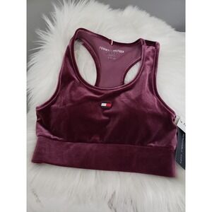 NEW - Tommy Hilfiger Sport Velvet Racerback Bra Top Removable Cups SMALL
